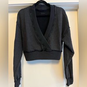 Cropped Cross Over Sweatshirt
